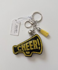 Juliet Crystal Avenue Cheer Megaphone Key Chain - Black & Yellow