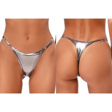 UK Womens Shiny Metallic G-String Thongs T-Back Briefs Bikini Panties Underwear