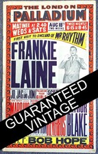 1952 GUARANTEED VINTAGE Frankie Laine poster London Palladium + Chimpanzees