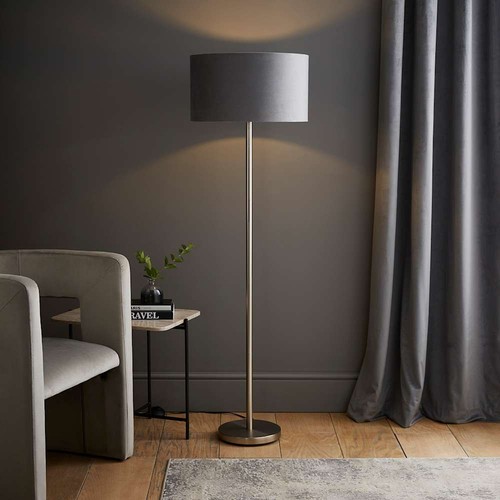 Chrome floor lamp - lamp, stem