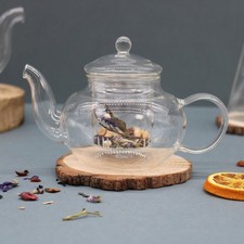 Gorgeous 400ml Round Glass Teapot With Glass Infuser Tea Lovers