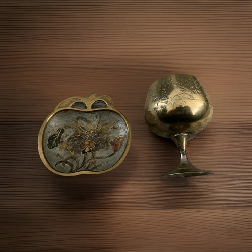 Vtg india brass enamel - brass,