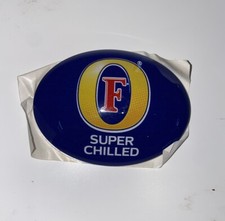 Fosters super chilled Oval Fisheye badge, Beer Pump Font Mancave Bar Pub Lager