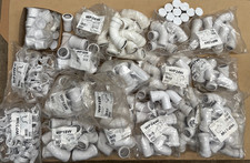 Job Lot:  250x Polypipe 32mm & 40mm Push Fit Waste Pipe Fittings/Clips, White