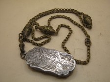 Birmingham 1858 Sterling Silver Vinaigrette On A Pinchbeck Albertina Watch Chain