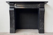 Fully restored fine antique Regency black Ashburton marble chimneypiece. C1830.
