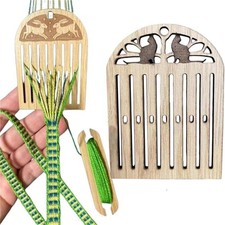 Rigid Heddle Backstrap Loom Kit for Bandweaving Small Wooden Belt Weaving Tools