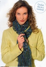  ~ Pull-Out Crochet Pattern For Lady's Lovely Fringed Scarf ~