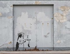 Banksy Catapult Rat Stencil -