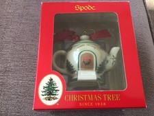NEW BXD SPODE CHRISTMAS TREE. HANGING. HAPPY HOLIDAY. TEAPOT. ORNAMENT 