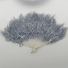🪭Feather Folding Fan Grey -