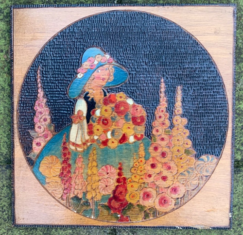 Vintage art deco wall - , plaque