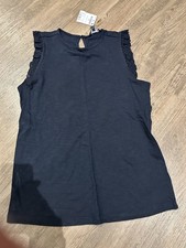 Next Navy lace detail sleeveless top Size 10