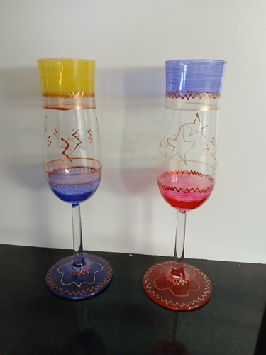 Coloured patterned flute - x,