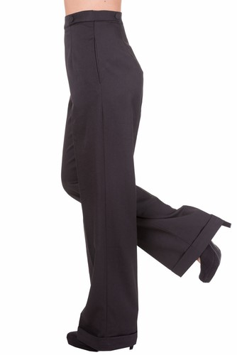 Black wide leg high - black,