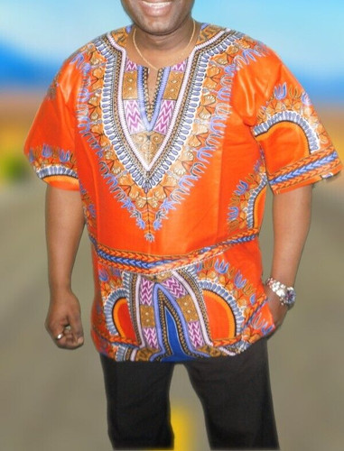 Orange african dashiki shirt - african,