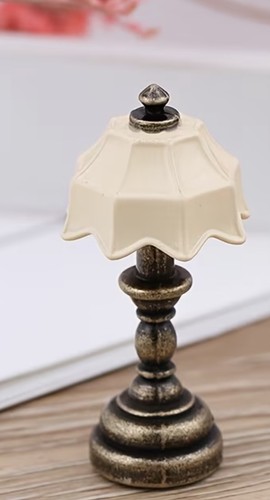 Dolls house white lamp - white, art