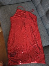 H&M Red Sequin Strappy Mini