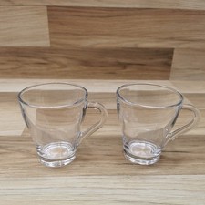 2 x  Clear Glass Tea / Coffee