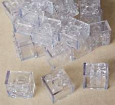 Lego Transparent Clear Bricks 2x2.  24 Bricks
