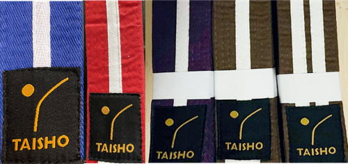 Coloured belts with white - with,