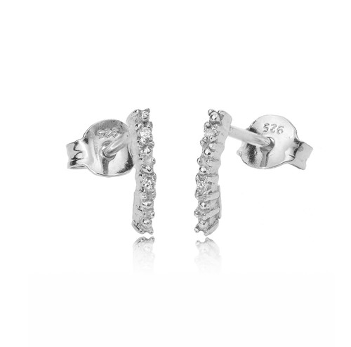Diamond earrings silver stud - diamond,