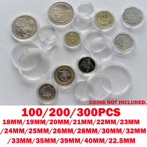 Clear round coin capsules - clear,