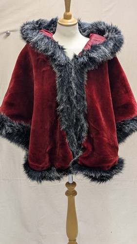 Red velvety faux fur - red,