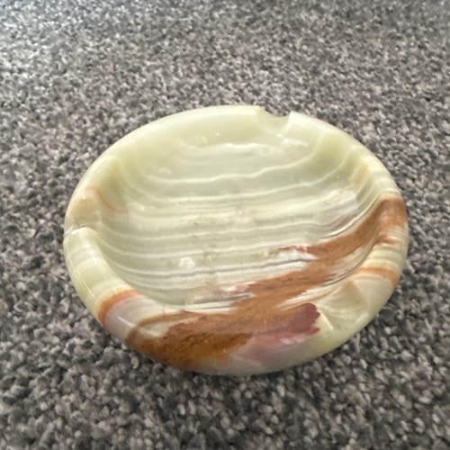 Vintage green onyx ashtray - green,