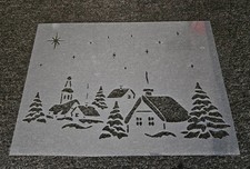 Christmas Scene Stencil Re-usable - Crafting - Airbrush - Window Decoration
