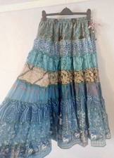 Maxi silk patchwork ruffled