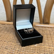 Sterling Silver Elephant Band Ring 925 Stamped Size N 1/2