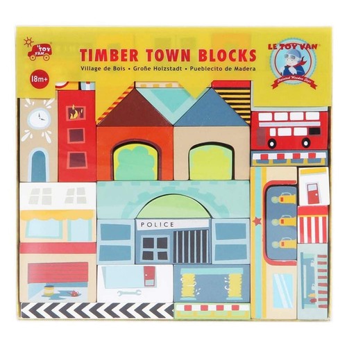 Toy van wooden timber town - le,