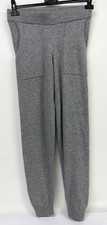 Pure Collection 100% cashmere Joggers womens S Grey Trousers Lounge Pants 029