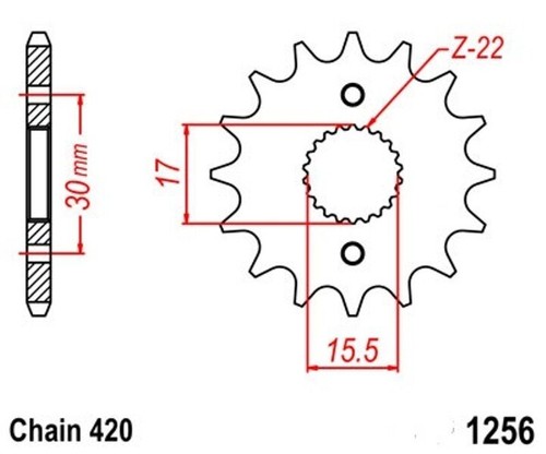 Pinion 15z pitch 420 for - pitch,