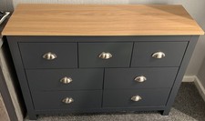 GFW Lancaster Modern Furniture Merchants Chest, Slate Blue