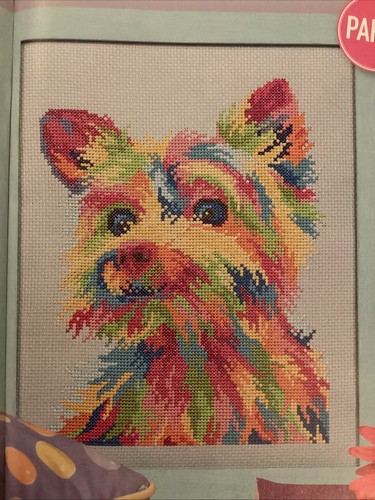 Rainbow puppy dog portrait - rainbow,