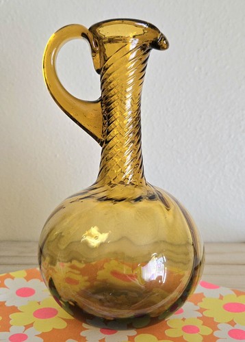 Vintage amber glass - amber, twisted