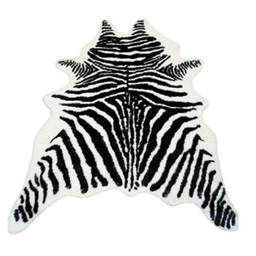 Zebra print rug faux animal - zebra,
