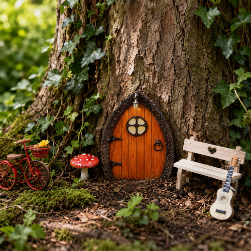 Fairy garden doors wooden - fairy,