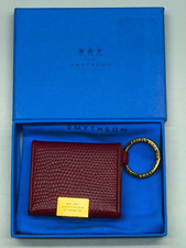 Smythson of Bond St red leather folding frame keyring with dustbag new & boxed
