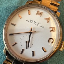 Marc Jacobs Women's Baker White Dial Rose Gold Stainless Quartz Watch MBM3244