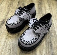 Demonia Shoes UK 4 US 7 Creeper 205 Purple Platform Bat Wing Goth Emo Punk VGC