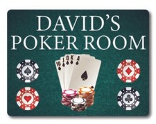 Personalised Poker sign Metal Plaque Gifts, Bar, Kitchen ,20x15cm