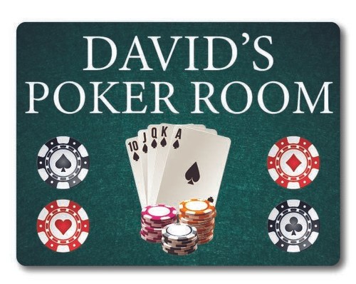 Personalised poker sign metal - personalised,