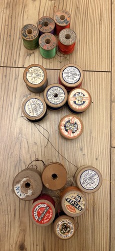 Vintage wooden spools sewing - vintage,