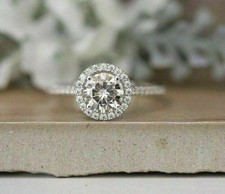 Round Lab-Created Diamond Halo