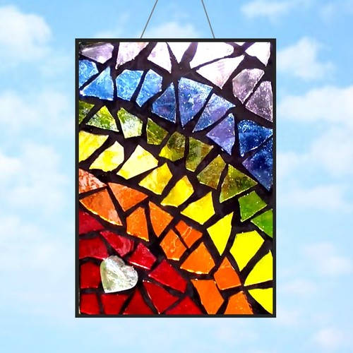 Rainbow arch stained glass - arch,