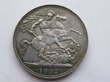 1902 Silver Edward VII Crown Nice Collectable Condition 5/- Extremely Fine EF