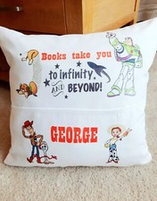 PERSONALISED READING BOOK CUSHION TOY STORY INSPIRED BOOKS CHILDS PILLOW 
